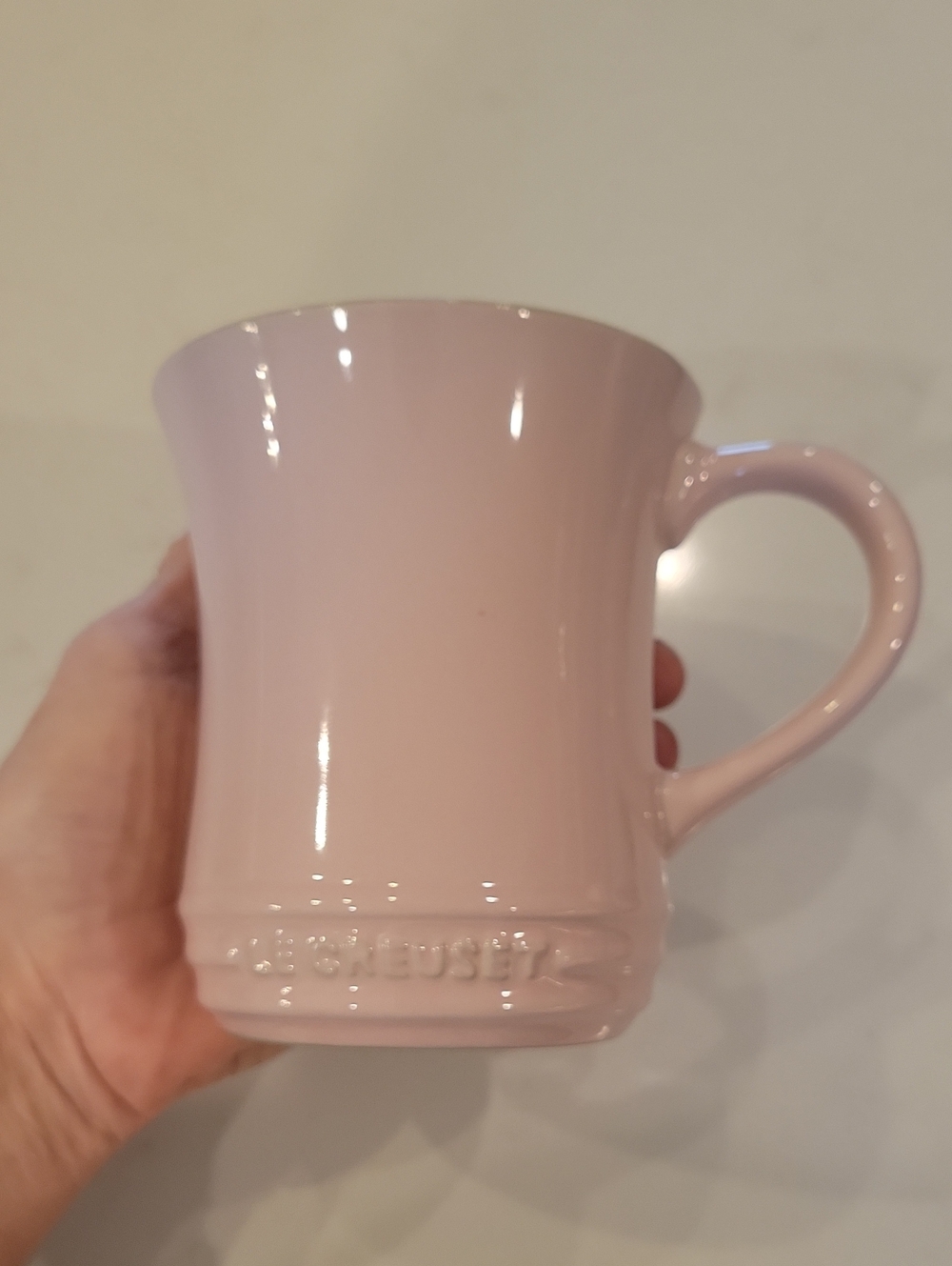 Le Creuset Soft Pink Stoneware Mug with Handle